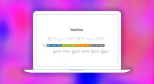 قالب پاورپوینت تک صفحه ای نفشه راه مسیر تایم لاین timelineلوگوپز گرادینت لپ تاپ بنفش صورتی