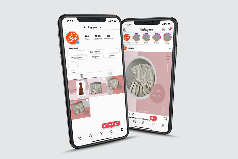 قالب پست اینستاگرام فروشگاه لباس زنانه - لوگوپز