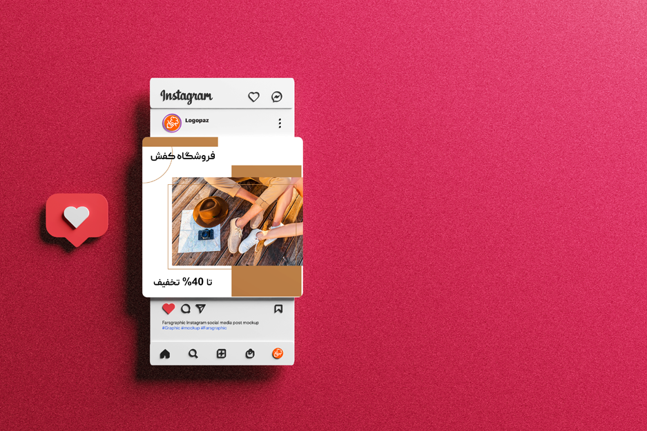 قالب پست اینستاگرام فروشگاه کفش - لوگوپز